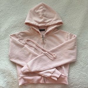 Brandy Melville Cropped Crystal Hoodie